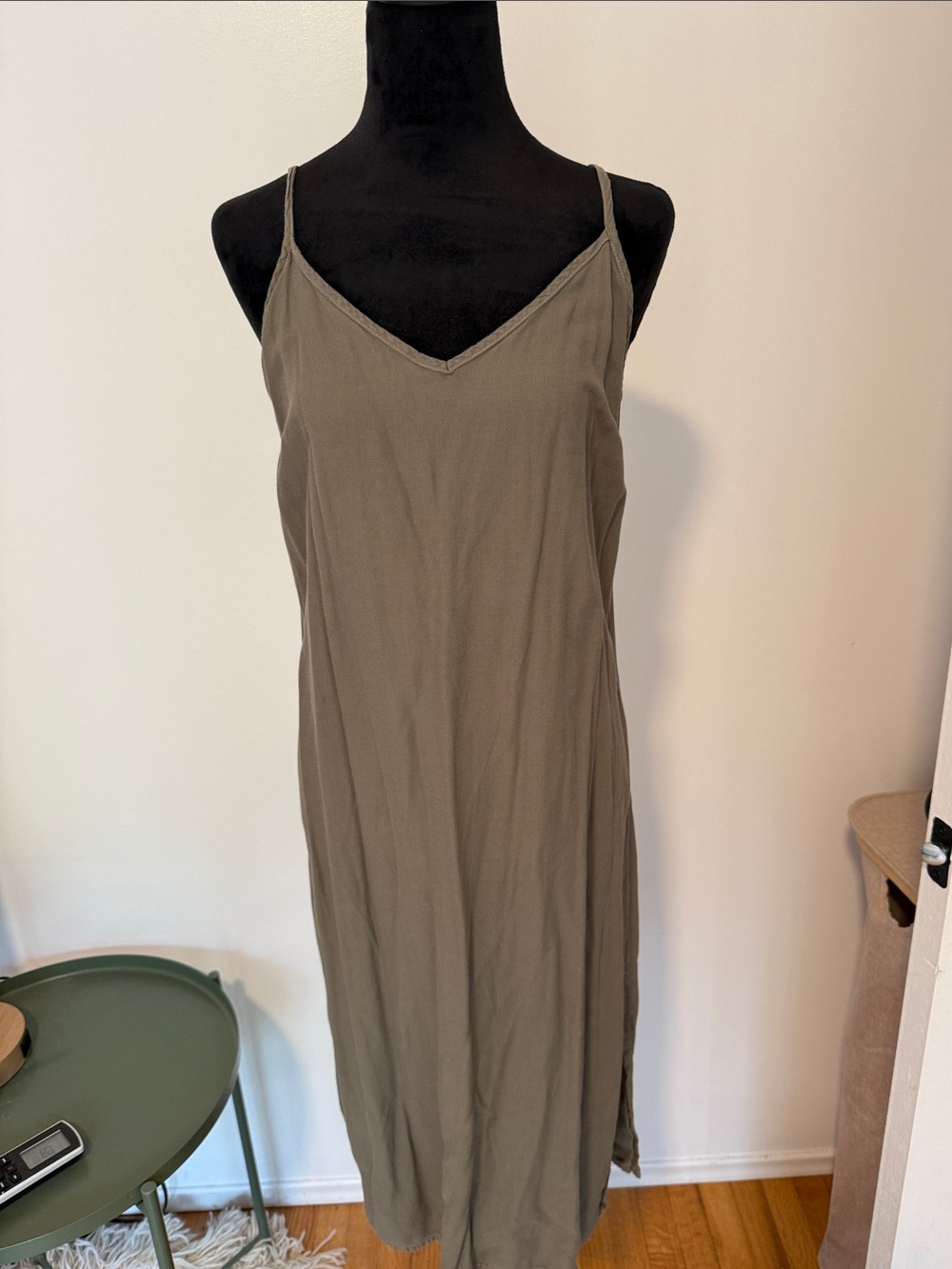 Splendid Olive Green Midi Slip Dress